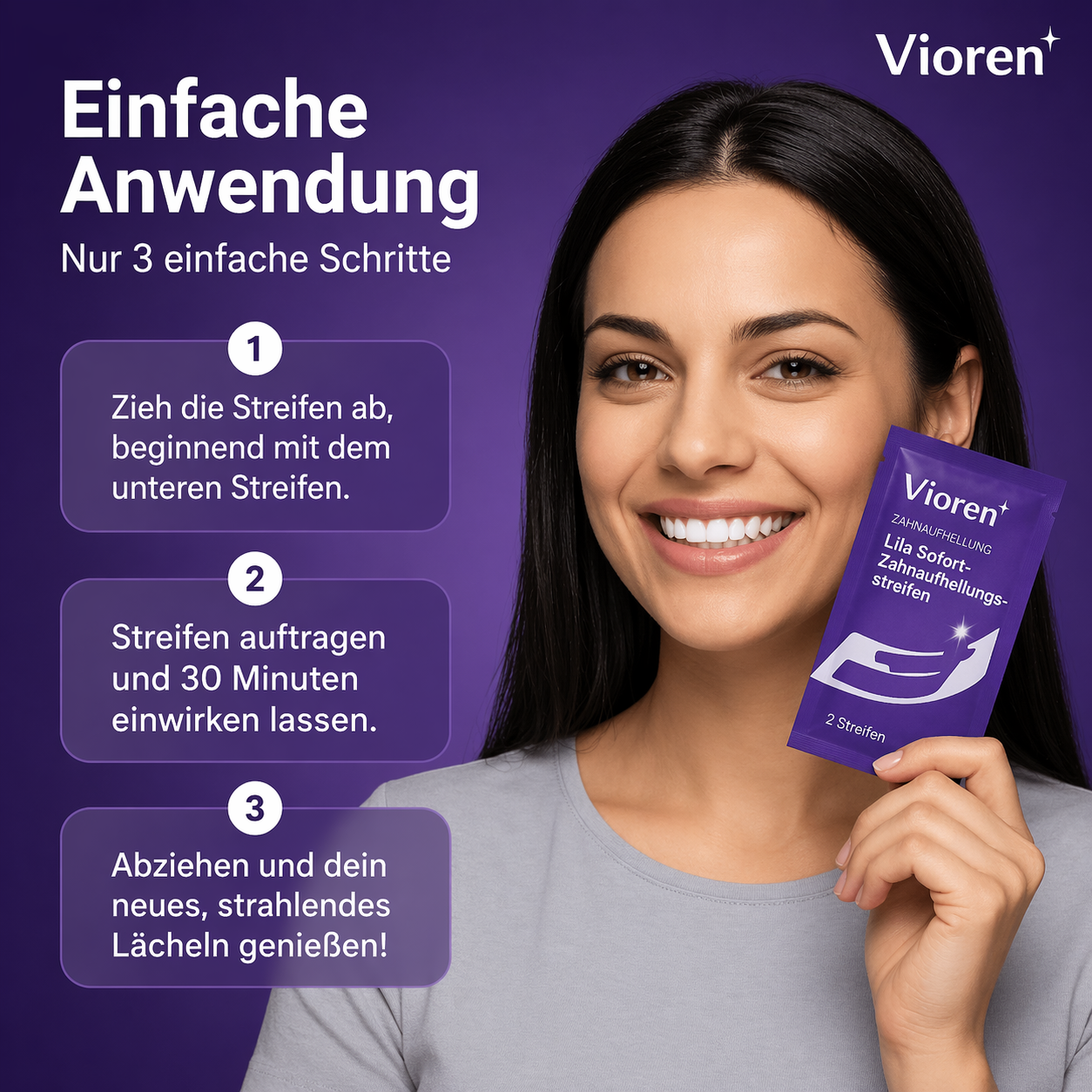 Vioren - Lila Zahnweiß-Streifen